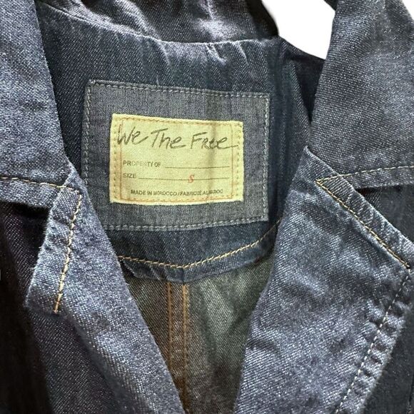 New Free People Franklin Tailored One Piece Denim Jumpsuit Rinse S - Picture 5 of 8